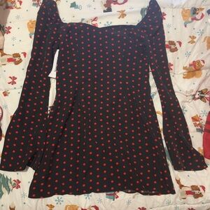 Princess Polly Black and Red Polka Dot Mini Dress